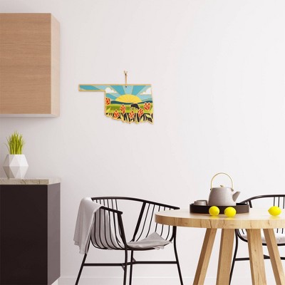 Multicolored Bamboo Oklahoma State Shaped Cutting Board