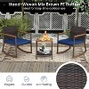 Tangkula 3PCS Rattan Rocking Chair Bistro Set Armrest Cushion Table W/ Storage Shelf Patio - 4 of 4