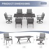 ALAULM 7PCS Patio Dining Set Outdoor Furniture w/2 Swivel Chairs&4 Fixed Chairs, Metal Patio Furniture Set 6 Chairs&Large Table w/Umbrella hole - 3 of 4