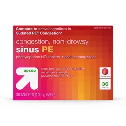 Sinus PE Non-Drowsy Congestion Relief Tablets - 36ct - up & up™