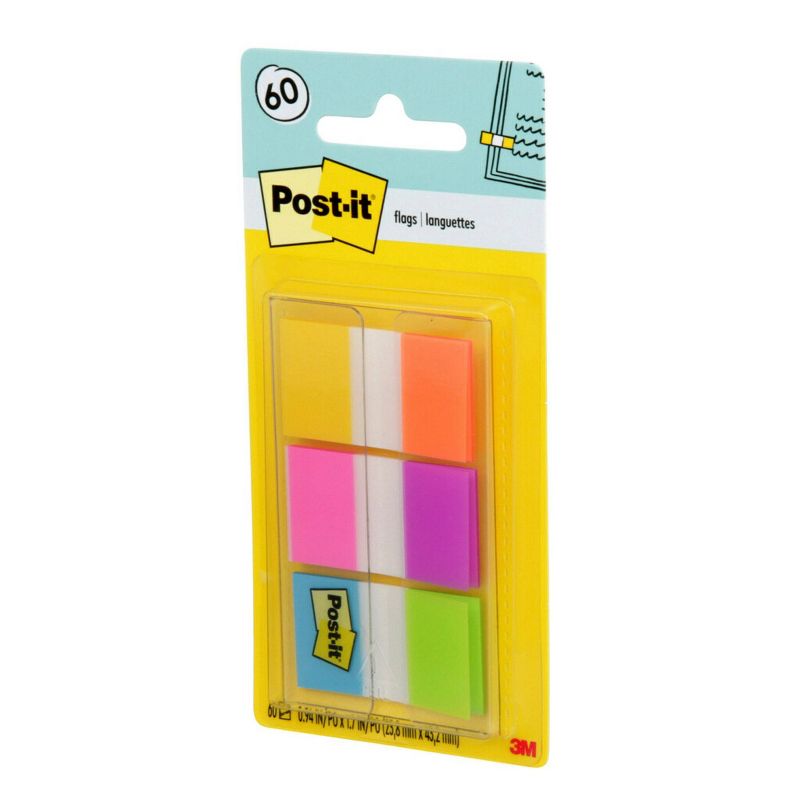 Post-it 60ct .47&#34; Wide Flags with On-the-Go Dispenser - Electric Glow Collection, 4 of 14