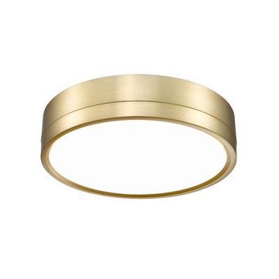 Algar 12" Modern Gold LED Flush Mount Ceiling Light with Frosted Acrylic Shade