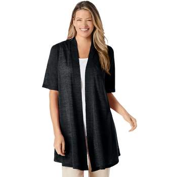 Woman Within Women's Plus Size Lightweight Open Front Cardigan