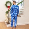 PATPAT Christmas Matching Family Pajamas Set Snowflake Print Blue PJS with Christmas Socks Blue - 3 of 4