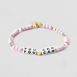 You Can Beaded Bracelet - Little Words Project Pink