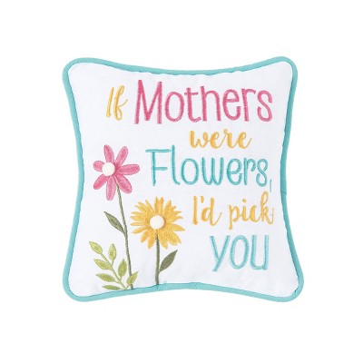 C&F Home 10" x 10" Mothers and Flowers Embroidered Petite Pillow