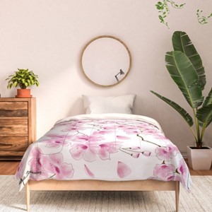 Deny Designs Melly Terpening Cherry Blossom In White Twin/Twin XL Comforter and Sham Set (2-3pc Set) - 1 of 4