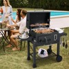 Costway Barrel Charcoal Grill with 2 Folding Side Tables 24-Inch Outdoor Barbecue Grill - 4 of 4