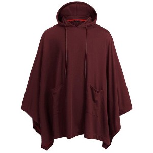 COOFANDY Casual Hooded Pullover Cape Cloak Fashion Coat Hoodie Pullover with Pocket - 1 of 4