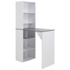vidaXL Modern Rectangular Bar Table with Storage Cabinet - Durable Engineered Wood - Ideal for Small Flats - Easy to Clean - White and Gray - 2 of 4