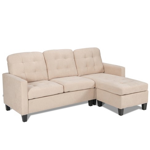 Costway L Shaped Convertible Sectional, L Sectional Sofa