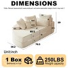 78.5'' Convertible Corduroy Round Sofa Bed, 2-in-1 Oversized Lounge Recliner with Neck & Throw Pillows, Ready to Use-3irtyhousy - 4 of 4