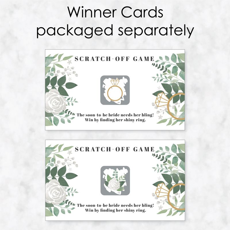 Big Dot of Happiness Boho Botanical Bride - Greenery Bridal Shower and Wedding Party Game Scratch Off Cards - 22 Count, 3 of 7