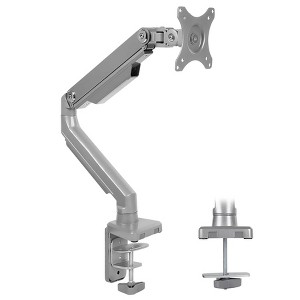 Mount-It! Single Monitor Arm Mount | Full Motion Height Adjustable Articulating Mechanical Spring Arm | Fits 24 - 32 Inch  | C-Clamp and Grommet Base - 1 of 4