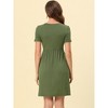 cheibear Women's Deep V Neck Short Sleeve Soft Stretchy Pajama Dress - 3 of 4