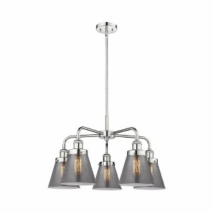 Cone - 5 Light Stem Hung Chandelier In Art Deco Style-14.75 Inches Tall and 24.25 Inches Wide - 1 of 1