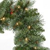 Puleo 5 Piece Pre-Lit Cashmere Artificial Christmas Decor Set Featuring 2 Trees 1 Wreath and 2 Garland - 4 of 4
