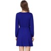 Coolmee Women's Spring Fall Pleated Mini Dress Long Sleeve Ruffle Causal Short Dress - 4 of 4