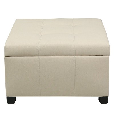 NicBex Modern 30" Square Storage Ottoman Leather Upholstered Footstools with Button Tufted for Bedroom and Living Room