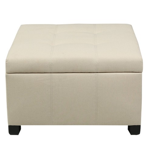 NicBex Modern 30" Square Storage Ottoman Leather Upholstered Footstools with Button Tufted for Bedroom and Living Room - image 1 of 4