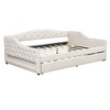 YOOCOZZ Full XL Size Linen Upholstered Daybed with LED Lighting and Trundle - 3 of 4