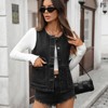 Coolmee Women's Sleeveless Jean Denim Jacket Button Down Vest Top Waistcoat Jeans Vests Tops - 2 of 4