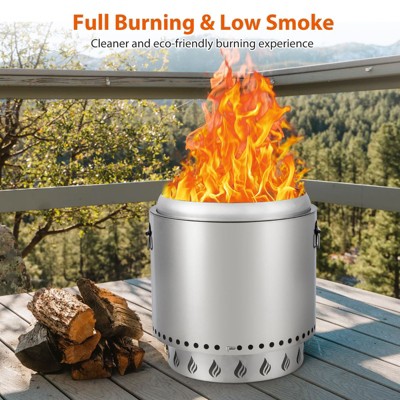 Stainless Steel Fire, Unique Air Switch Design, Easy to Clean, 360° Wide Warm - Perfect for Camping, Bonfire, Outdoor Firepit, 16.5 inch