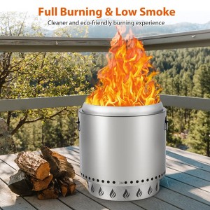 Stainless Steel Fire, Unique Air Switch Design, Easy to Clean, 360° Wide Warm - Perfect for Camping, Bonfire, Outdoor Firepit, 16.5 inch - 1 of 2