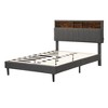 Full size Upholstered Platform Bed with Storage Headboard and USB Port - 4 of 4