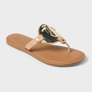 Women's Layla Ornament Thong Sandals - A New Day™ Tan - 1 of 4