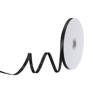 Unique Bargains Polyester Soft Decorative Cake Box Gift Wrapping Ribbon 3/8" x 50 Yard Black - 1 of 4