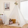Costway 85'' Height 5 Sides Huge Lace Play Tent for Kids Adult Wedding w/ Light Strings - 4 of 4