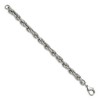 Black Bow Jewelry 7.5mm Stainless Steel Textured Fancy Loose Rope Chain Bracelet, 8 Inch - 2 of 4