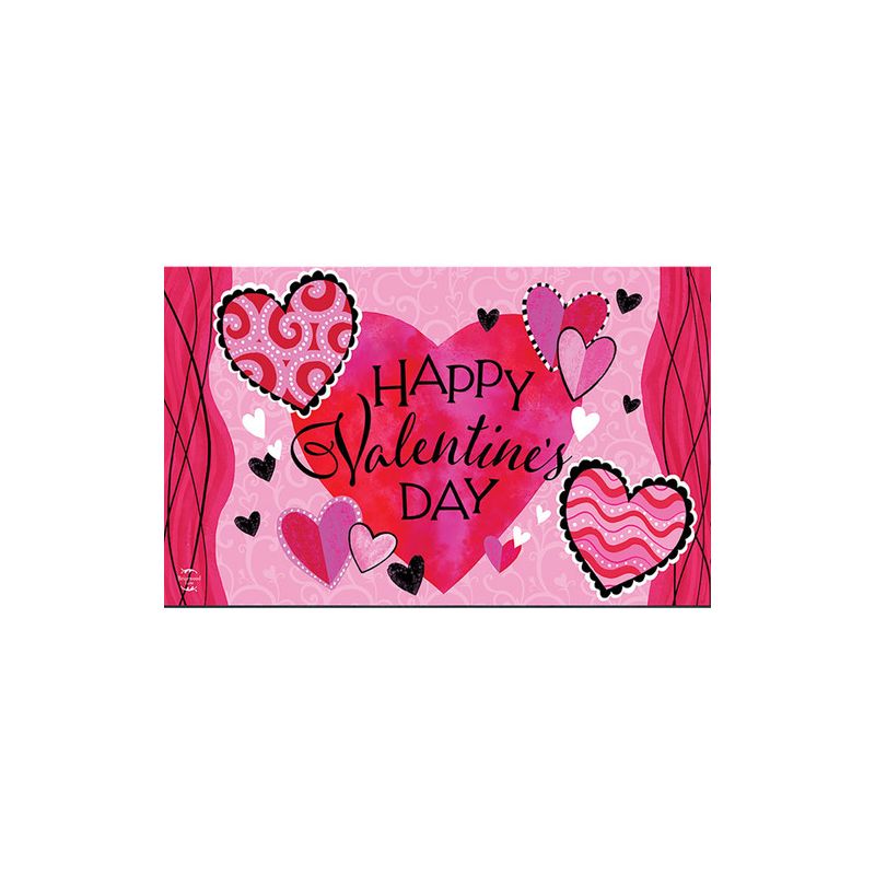 Patterned Valentine's Hearts Valentineu2019s Doormat 30" x 18" Indoor Outdoor Briarwood Lane, 3 of 6