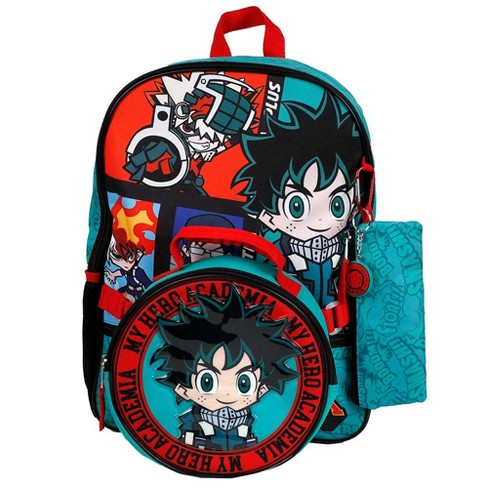 Naruto Anime Character Print Orange And Black 5-piece Backpack Set