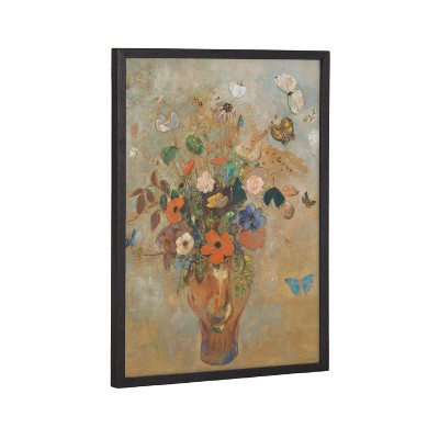 Kate & Laurel All Things Decor 12"x16" Gallery George Inness Still Life with Flowers Print Black