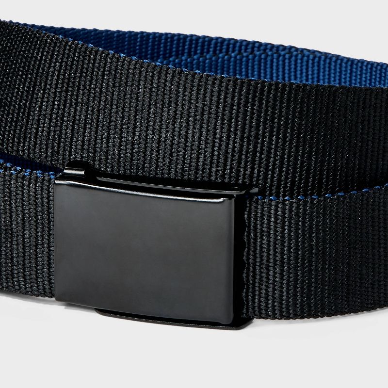 Men&#39;s Casual Webbed Two-in-One Reversible Plaque Buckle Belt - Original Use&#8482; Black, 4 of 5