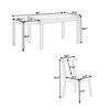 UPHA 65" 5-Piece Extendable Dining Table Set with Wheels and 4 Dining Chairs - 2 of 4