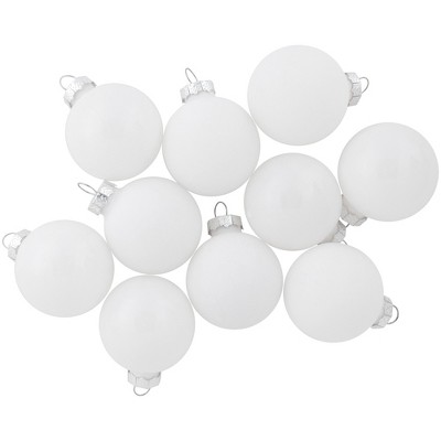 Northlight 10ct White Shiny and Matte Glass Ball Christmas Ornaments 1.75" (45mm)