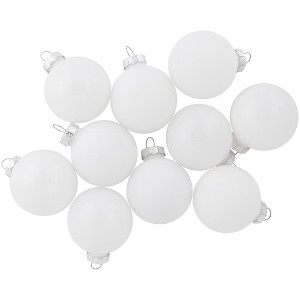 Northlight 10ct White Shiny and Matte Glass Ball Christmas Ornaments 1.75" (45mm) - 1 of 4