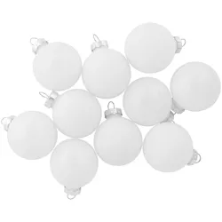 Northlight 10ct White Shiny and Matte Glass Ball Christmas Ornaments 1.75" (45mm)