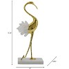 Elegant Crane Sculpture with Marble Base, Decorative Bird Statue for Tabletop Display, Living Room Accent, Entryway Decor, or Centerpiece Ornament - 2 of 4