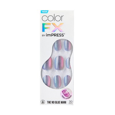 KISS Products colorFX by imPRESS Press-On Manicure Fake Nails - Short Squoval - Fly Up - 30ct
