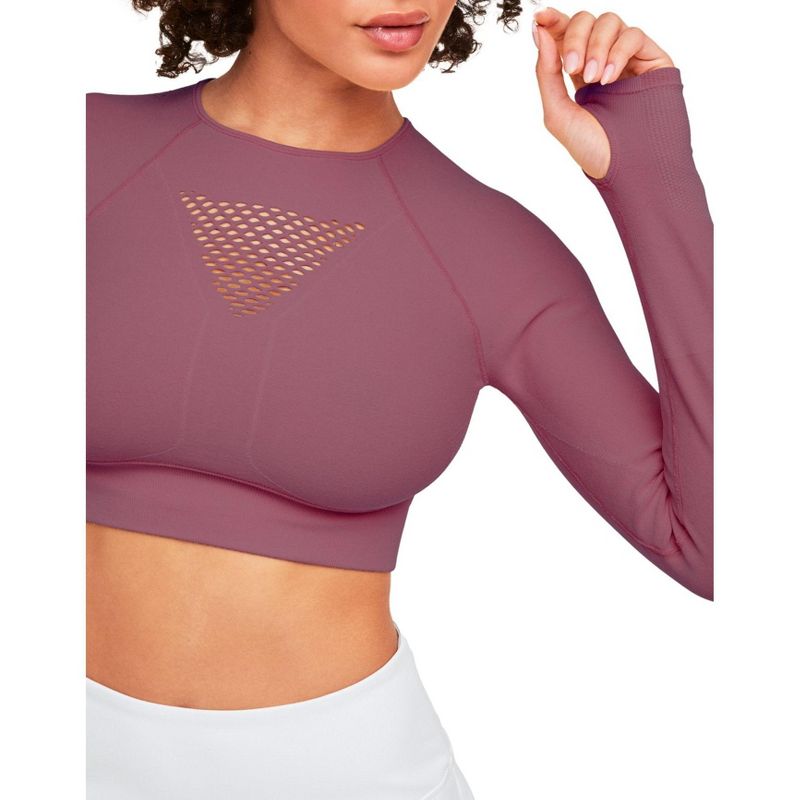 Adore Me Women's Shannon Seamless Crop Long Sleeve Tee Activewear, 3 of 5