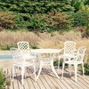 vidaXL Bistro Set Cast Aluminum Balcony Furniture Multi Colors 3/5 Piece - White 4 Items - 2 of 4