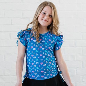 Calypsa Girl's Flutter Sleeve UPF 50+ Chloe Swim Top - 1 of 2
