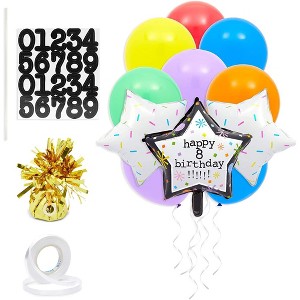 Sparkle and Bash 43 Pieces Customizable Happy Birthday Foil Star and Latex Balloons for Party Décor - 1 of 4