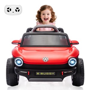12V Ride On Car for Kids,Licensed Volkswagen Beetle,Electric Vehicle ,Battery Powerd Toy Car with Remote Control, LED Headlights, Horn, Music - 1 of 4