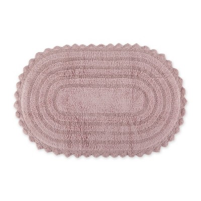 Design Imports Mauve Large Oval Crochet Bath Mat