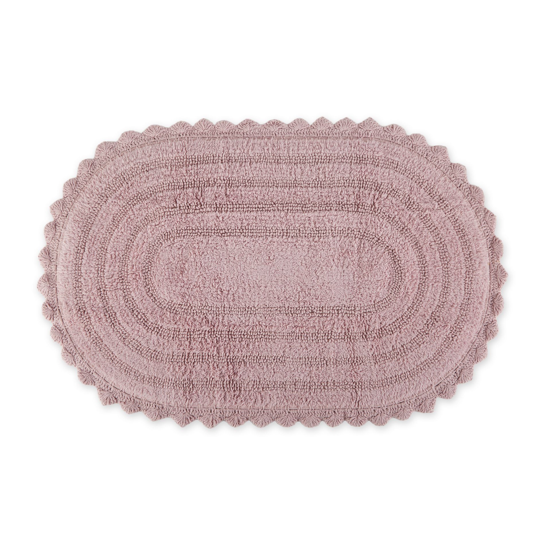 Design Imports Mauve Large Oval Crochet Bath Mat